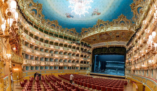 Interior of La Fenice Theatre. Teatro La Fenice, "The Phoenix", is an opera house, one of the most famous and renowned landmarks in the history of Italian theatre