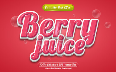 Berry juice editable text effect template style
