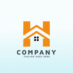 Brand our Realty Company logo design letter H