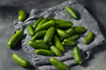 Raw Green Organic Mini Cucumbers