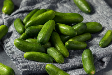 Raw Green Organic Mini Cucumbers