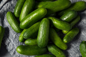 Raw Green Organic Mini Cucumbers