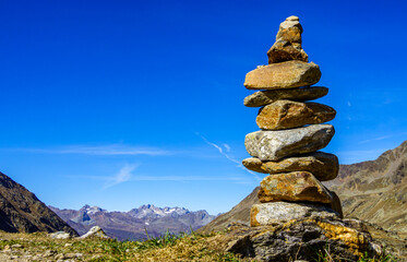 landscape at the timmelsjoch in austria / italy