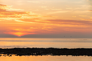 Sunset at the beach in Ploemeur, France