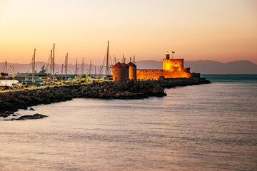 Obraz premium Agios Nikolaos fortress on Rhodes island, Greece