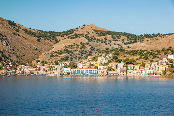 Fototapeta na wymiar The picturesque island of Simi near Rhodes, part of the Dodecanese island chain, Greece