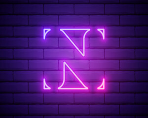 Illustration design of business neon logotype abstract art letter n simple sign. Logo abstract N letter vector template isolated on brick wall