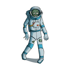 Zombie in astronaut costume