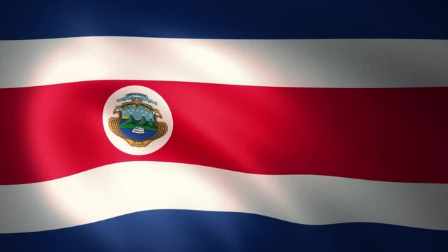 Flag of Costa Rica Waving in the Wind (LOOP)