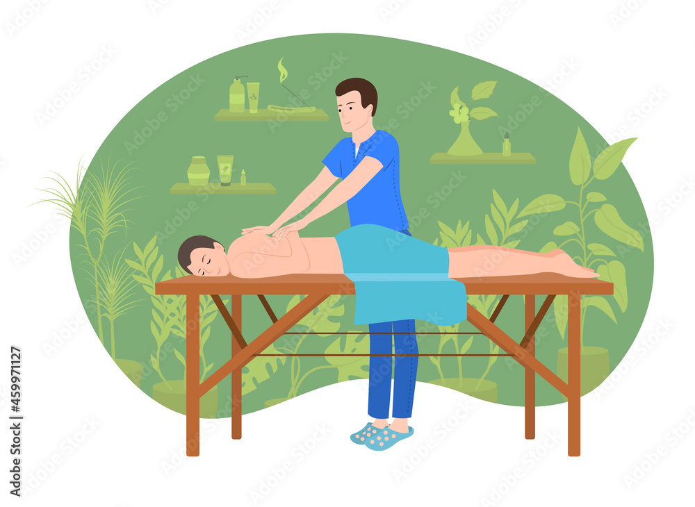 Poster Spa Massage Flat Composition