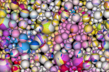 background image with 3d color spheres, illustration design