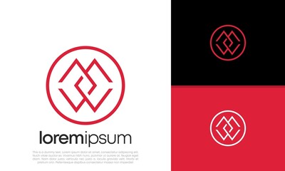 Obraz premium Initials M W logo design. Initial Letter Logo.