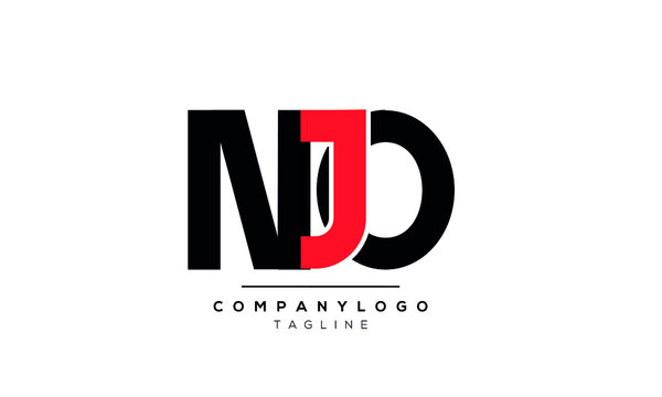 Abstract Letter NJO Vector Logo Design Template