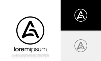 Initials AG. GA logo design. Initial Letter Logo. Innovative high tech logo template.