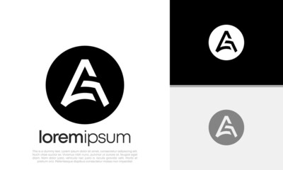 Initials AG. GA logo design. Initial Letter Logo. Innovative high tech logo template.