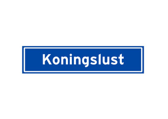 Koningslust isolated Dutch place name sign. City sign from the Netherlands.