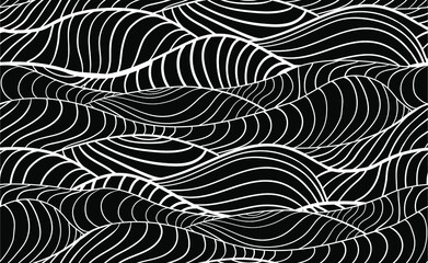 Hand drawn wavy lines. Abstract vector composition with optical illusions and volume.
Geometric seamless pattern for printing on fabrics and paper.
Coloring page
