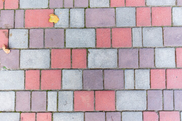 Colored cobblestones on the sidewalk