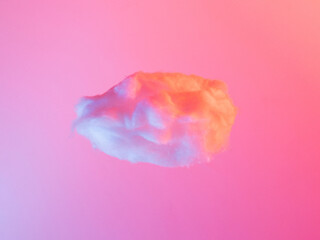 cloud with pink and blue neon lights. surrealism futuristic abstract modern art. creative concept....