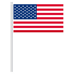 Fototapeta premium Illustration of the flag of the United States of America on a white background