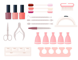 Set of cosmetic items vector illustration on white background
