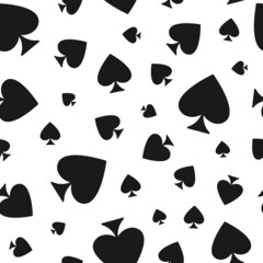 Seamless pattern with spades. Casino gambling, poker background. Alice in wonderland ornament.