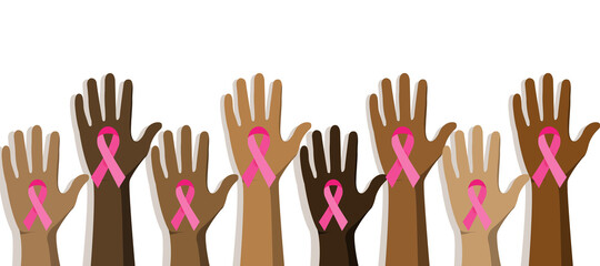 Breast cancer.Pink ribbon .October breast cancer symbol for awareness month.