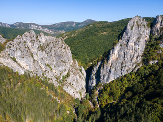 Obraz premium Aerial view of Erma River Gorge, Bulgaria
