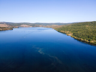 Aerial view of Pchelina Reservoir, Bulgaria