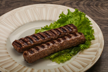 Two Grilled kebeb beef sausages