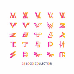 Set bundle gradient logo design collection