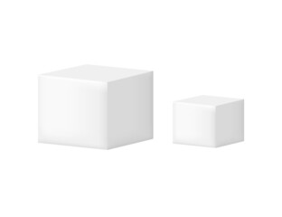 Matte white cube geometry figure for teaching in school vector illustration on white background