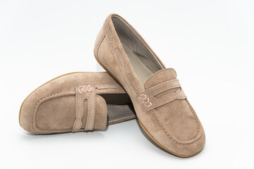 children's classic blue leather shoes. white background online product