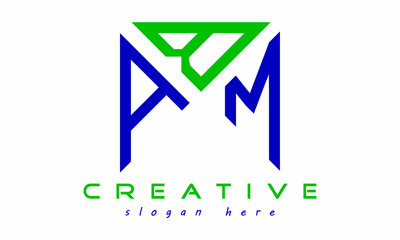 geometric monogram letters ABM logo design vector, business logo, icon shape logo, rectangle squire polygon letters modern unique minimalist creative logo design, vector template