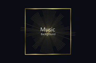 Fototapeta premium dark luxury background with gold glitter lines. vector illustration. golden circle made of lines. sound speaker. sound equalizer. music frame