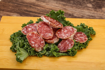 Iberian pork Fuet sausage slices