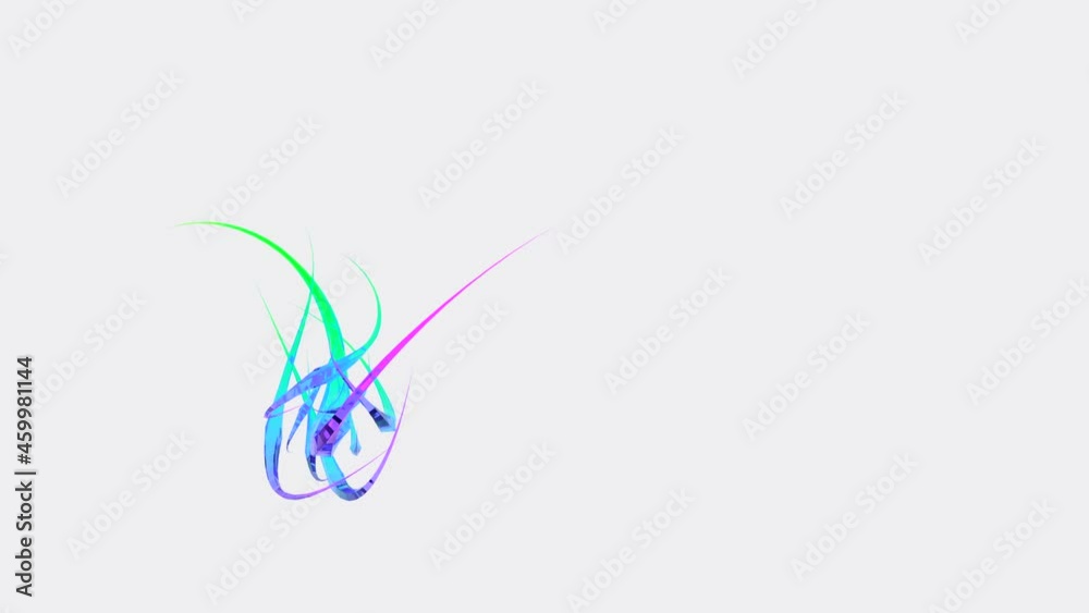 Poster bunch of colorful lines moving on white background. design. multicolored wavy lines twist and move i