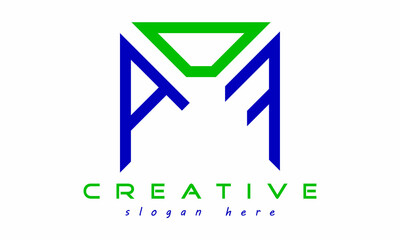 geometric monogram letters ADF logo design vector, business logo, icon shape logo, rectangle squire polygon letters modern unique minimalist creative logo design, vector template