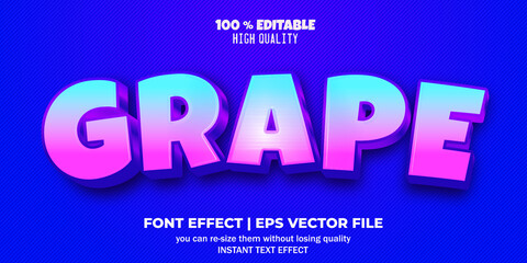 editable text effect grape style
