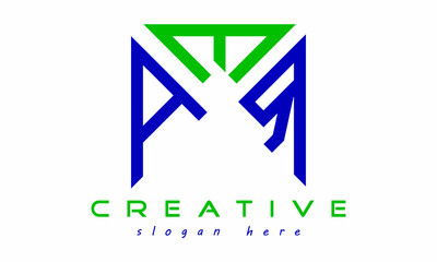 geometric monogram letters AER logo design vector, business logo, icon shape logo, rectangle squire polygon letters modern unique minimalist creative logo design, vector template