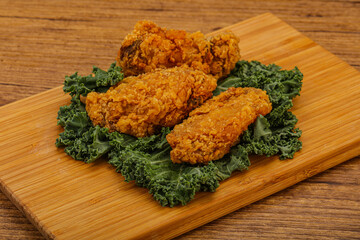 Hot fried crispy chicken wings