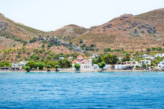 The picturesque island of Tilos near Rhodes, part of the Dodecanese island chain, Greece