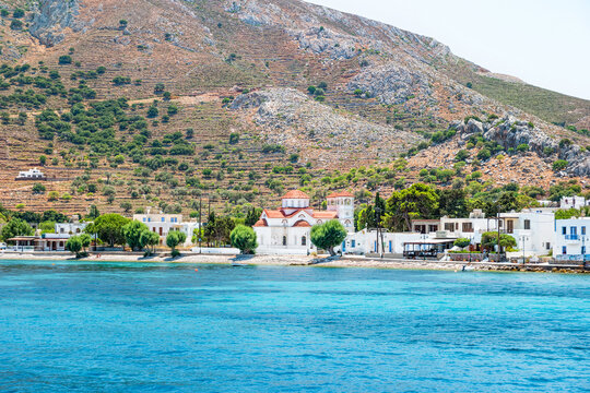 The picturesque island of Tilos near Rhodes, part of the Dodecanese island chain, Greece