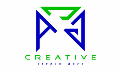 geometric monogram letters AJG logo design vector, business logo, icon shape logo, rectangle squire polygon letters modern unique minimalist creative logo design, vector template