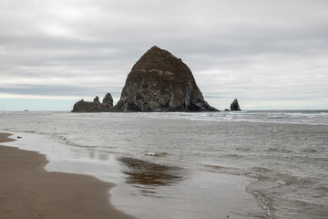 haystack rocks beach ocean seaside landscape