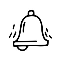 ringing bell line vector doodle simple icon