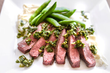 Sous Vide Flank Steak with Chimichurri Sauce