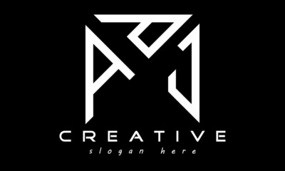 geometric monogram letters APJ logo design vector, business logo, icon shape logo, rectangle squire polygon letters modern unique minimalist creative logo design, vector template