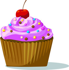 Cupcake with cherry