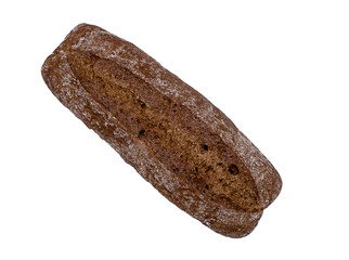 Rye baguette isolated on a white background.